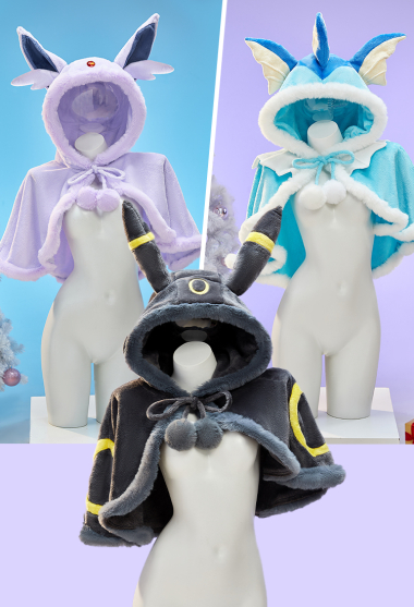 PM Derivative Sexy Plush Cloak Cute Hooded Fluffy Cape