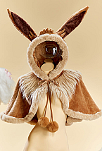 PM 動物風 かわいい フード付き ファーケープ ポンポン付き
