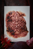 Silent Hill F Shimizu Hinako A4 Back Tattoo Sticker Family Crest Tattoo Sticker