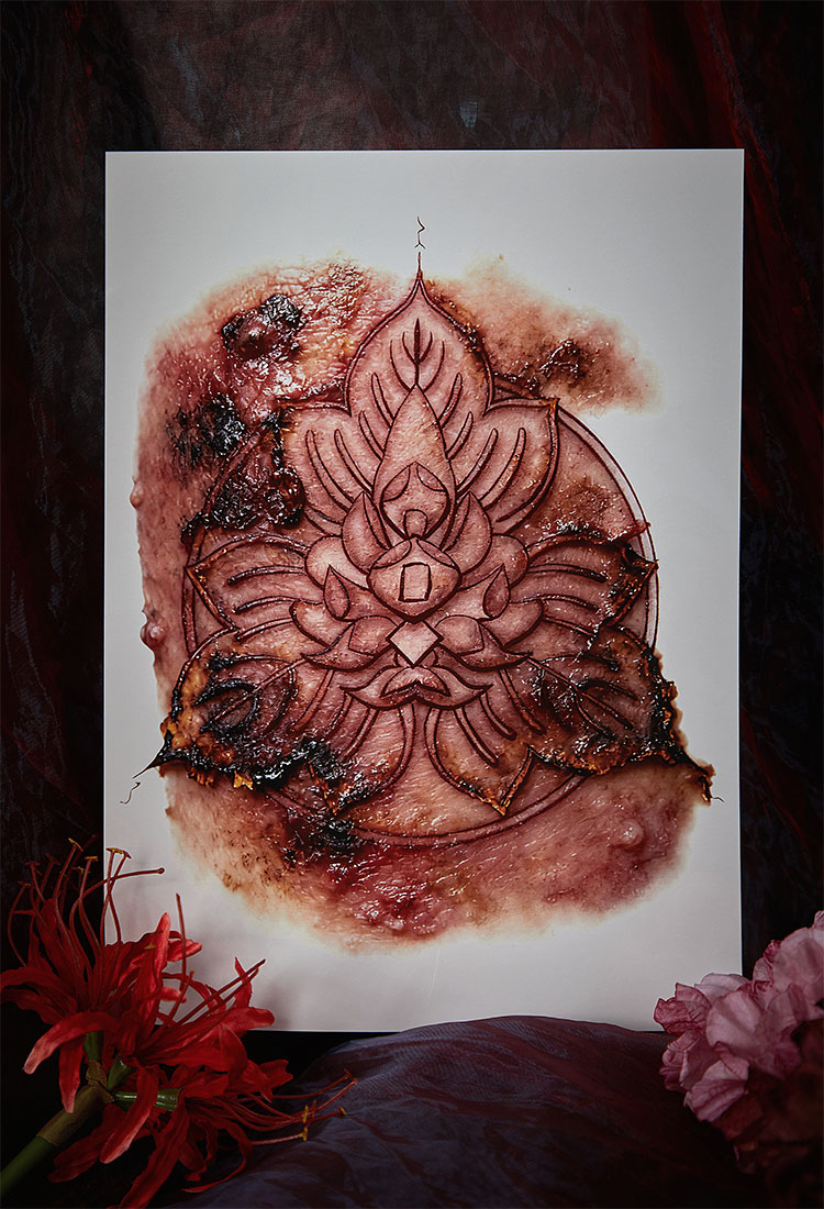 Silent Hill F Shimizu Hinako A4 Back Tattoo Sticker Family Crest Tattoo Sticker
