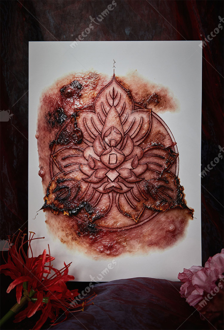 Silent Hill F Shimizu Hinako A4 Back Tattoo Sticker Family Crest Tattoo Sticker