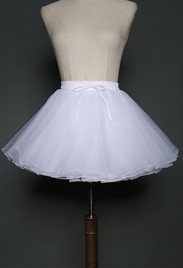 Damen Puffy Petticoat Rock Weiß Kurz Tutu Unterrock für Cosplay Halloween