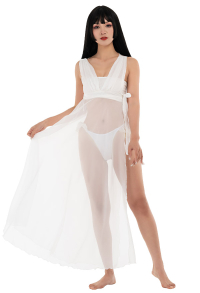 Miccostumes Swimsuits Coverup for Women Long Sleeveless Split Sheer Chiffon Cardigans