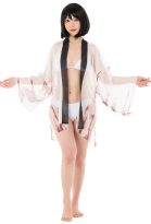 Dark Style Haori Cover-up with Bloodstain Pattern Summer Kimono Cardigan