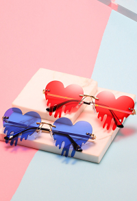 Sunglasses Dripping Heart Shape Glasses Trendy Glasses for Party Summer Beach
