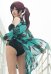KNY Child of Brightness Green Plaid Pattern Printed Yarn Kimono Haori Cover Up