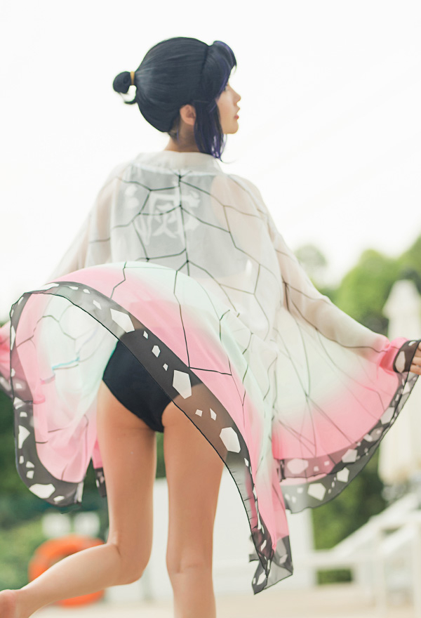 Miccostumes Swimsuits Cosplay Amine Schmetterling Chiffon Haori