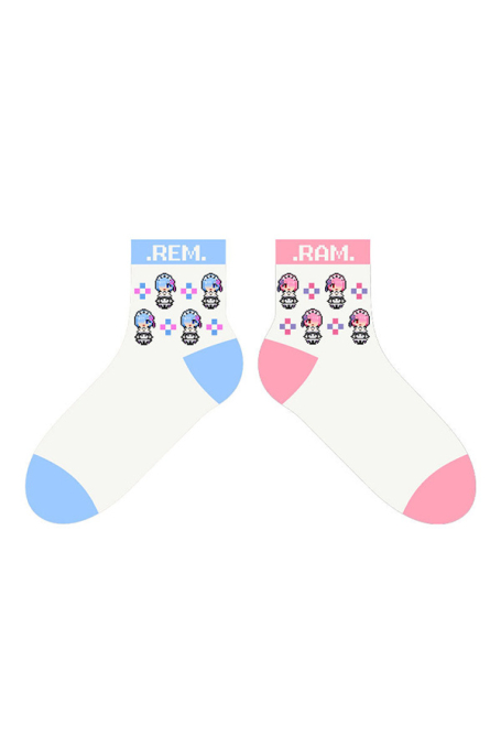 Re:Zero Starting Life In Another World Ram Rem Derivative Knitting Socks 2 Pairs Set Same Style