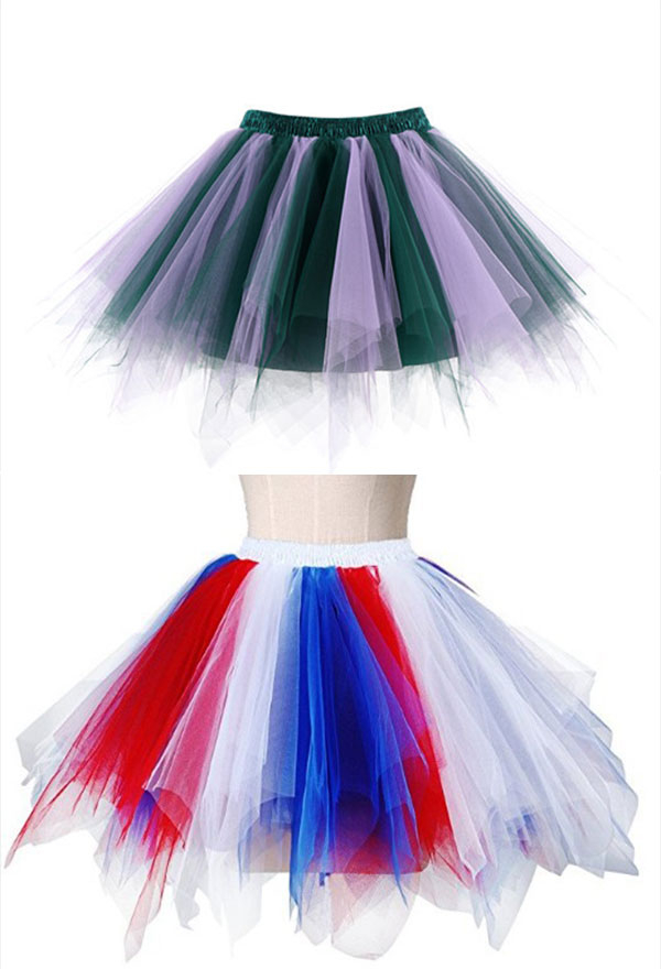 Tutu Jupe Bouffante Colorée en Gaze Style Princesse pour Adulte B