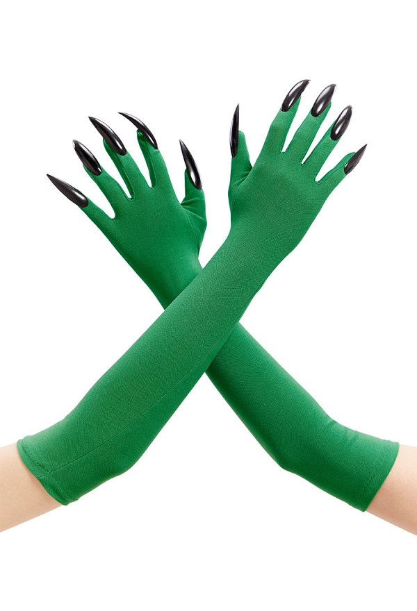 green gloves fancy dress Wicked Wicked Elphaba Stylized with Nails - Halloween Gloves poison ivy dc