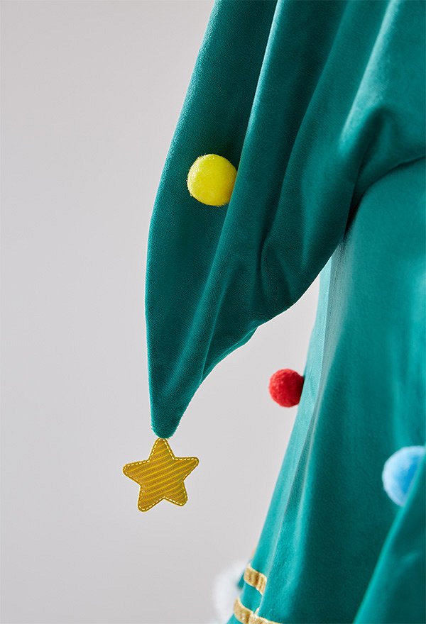 Cape à Capuche Femme Motif Sapin De Noël 3D - Vêtement Chaud Festif Pour Les Fêtes - 2