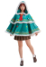 Women Hooded Cloak Chrismas Tree Pattern Poncho Green Cape Coat