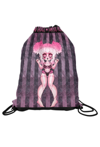 Drawstring Backpack Cartoon Bat Girl Pattern Drawstring Bag Sackpack for Beach Gym Sports Yoga