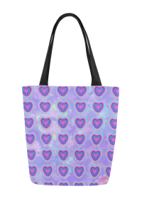 Purple Heart Canvas Bag Reusable Shopping Tote Bag Large Beach Bag