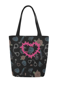 Canvas Bag with Machine Punk Prints Beach Bag Tote Bag for Vacation Shopping