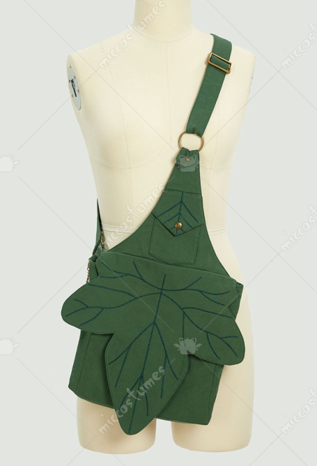 Renaissance Medieval Shoulder Bag Leaf Flap Elf Pouch Crossbody Bag