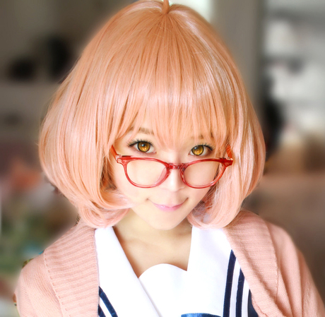 Beyond Boundary Kyoukai no Kanata Kuriyama Mirai Glasses Red Round Glasses  Eyewear Cosplay Accessories - AliExpress