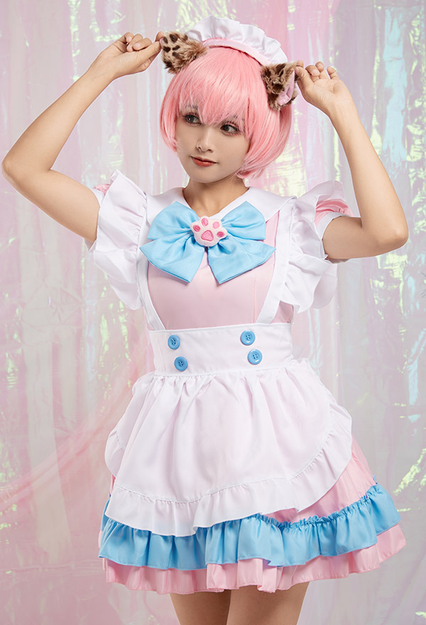 Anime Cute Lolita Cat Maid Outfit Cosplay Women Dress Uniform Suit