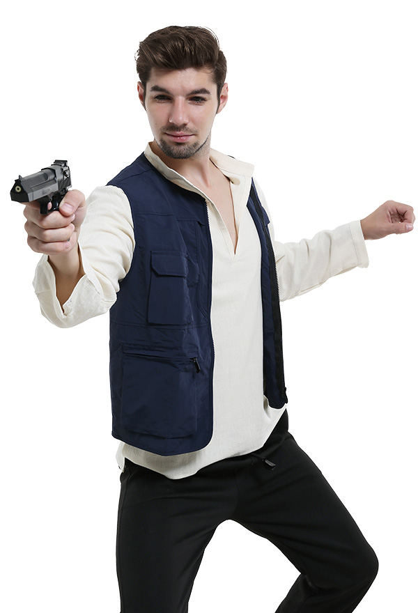 Mens Multi Pocket Vests Halloween Costume Jacket