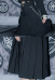 Dark Gothic Costume Girl Embroidery Irregular-shaped Pleated Skirt With Removable Pocket And Chain