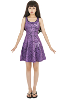 Miccostumes Women Casual Sundress All-over Cobweb and Butterfly Prints Tank Dress Women Dress for Summer Beach