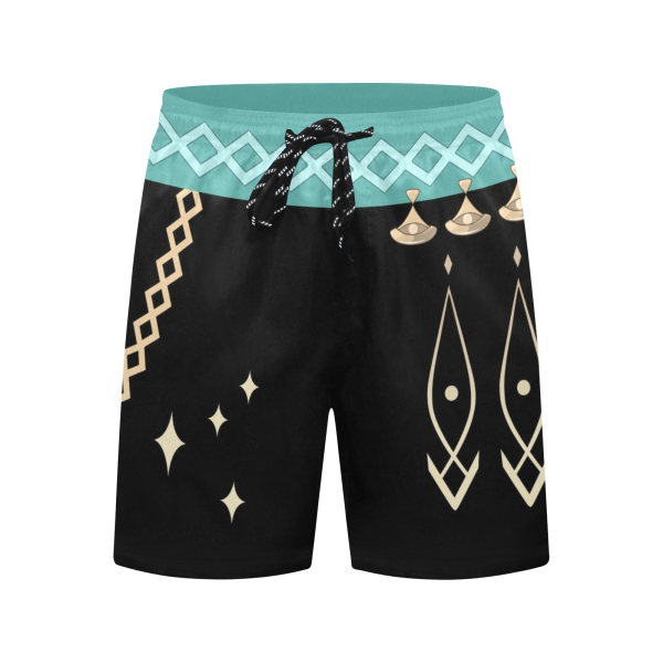 Alhaitham Derivative Herren Boardshorts Schwarz Herren Badehose Mittellange Strandshorts