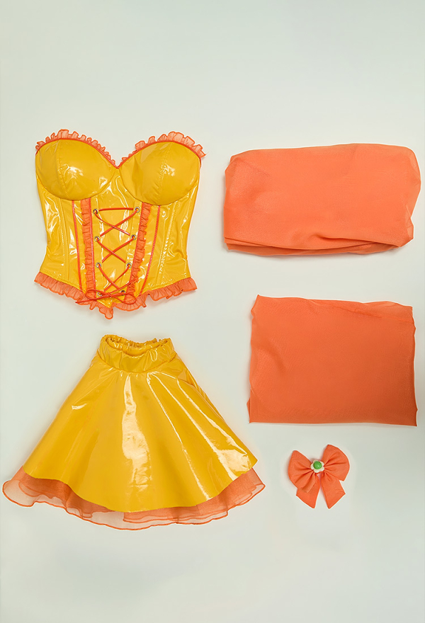 Women Daisy Princess Derivative Corset Skirt Set - Halter Top and