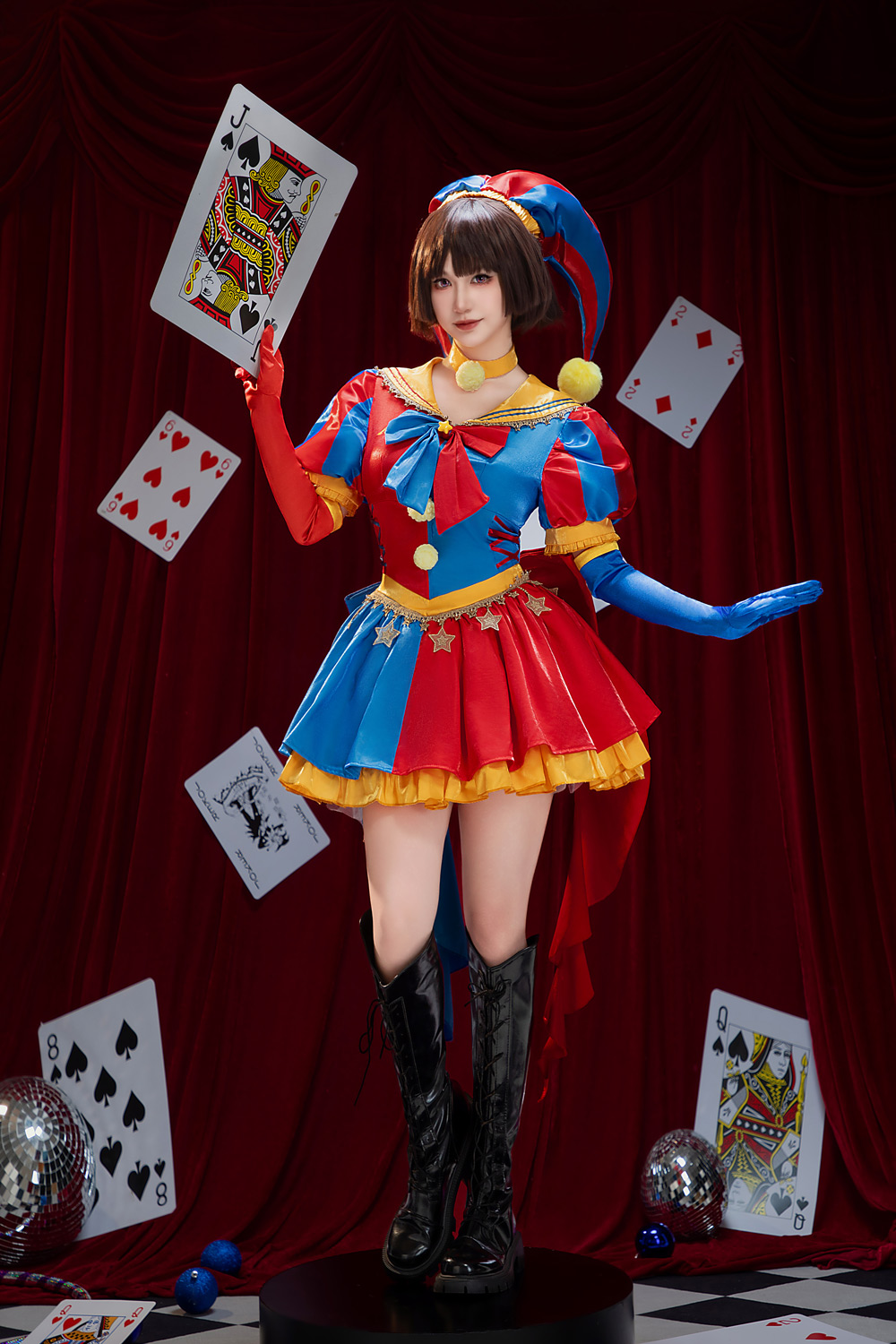 TADC Clown Girl Derivative Halloween Sailor Suit Casual Outfit Sailor Dress with Hat Gloves Cosplay Costume