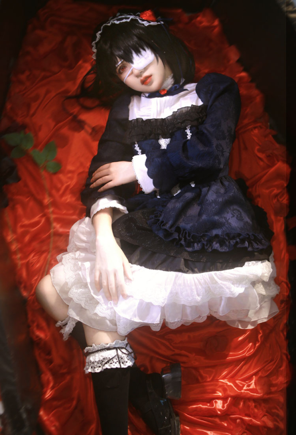 Uniform Dress and Socks with Headband and Bow Tie - Women