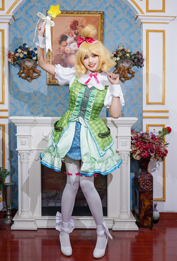 Miccostumes x akuoart Animal Crossing Costume de Cosplay Isabelle Lolita Set Complet