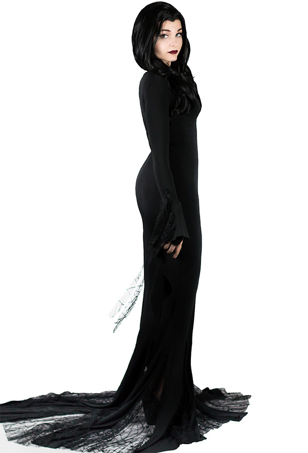 Addams Family Morticia Women's Fancy Dress Costume X-Small