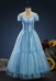 Movie Ver Alice in Wonderland Alice Cosplay Costume Dress with Gloves