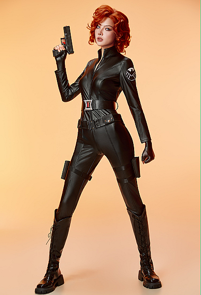Exclusive Superheroine Cosplay Costume Bodysuit Inspired by Black Widow