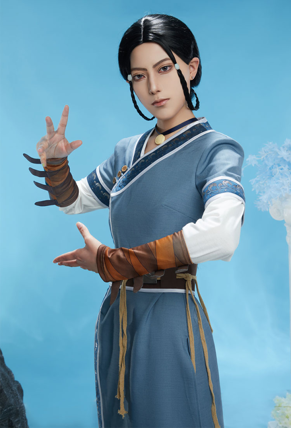 green emerald velvet dress Avatar: The Last Airbender Katara Costume Outfit