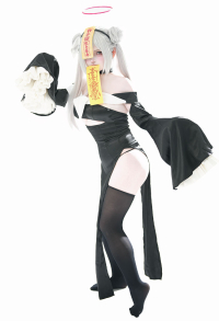 Blue Archive Plana Halloween Zombie Style Cosplay Costume Dress with Thong and Sleeves