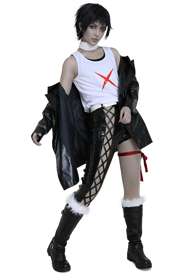 D.Gray Man Noah Devid Cosplay Kostüm Hoodie Kapuzenpullover mit Lederhose