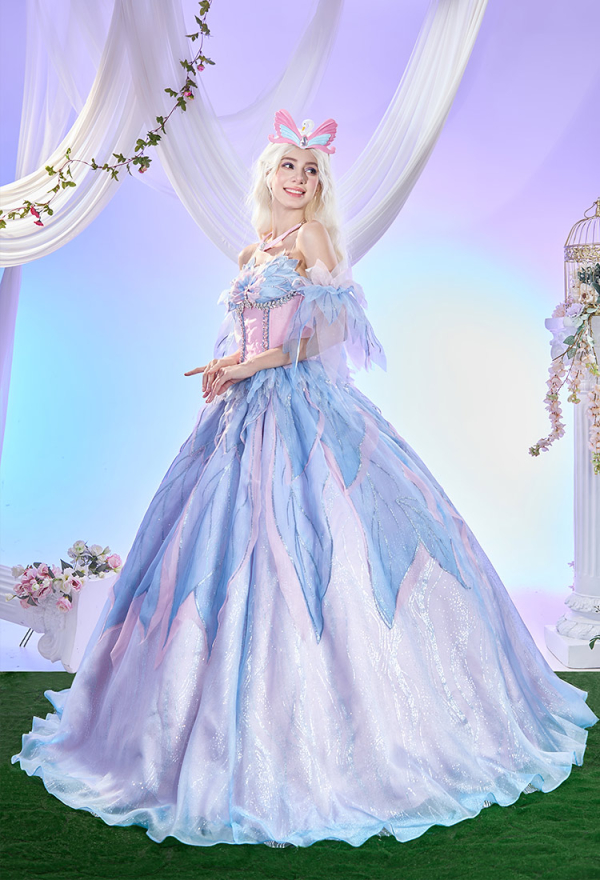 open lace back dress Snow Queen Princess Dress