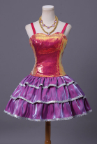 Barbara Doll Cosplay Costume Sequin Dress with Necklace and Bracelet