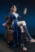 Baldur's Gate Mizora Cosplay Deep V-Neck Backless Side Slit Long Robe and Necklace Waist Chain