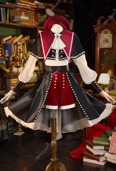 BanG Dream! Ave Mujica Wakaba Mutsumi Mortis Cosplay Costume White Shirt and Skort with Cape and Stockings