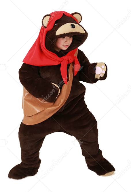 Kids Ewok Bear Costume Mascot with Scarf