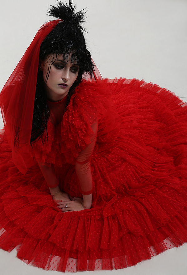 Beetlejuice Lydia Deetz Cosplay - Gothic Red Wedding | Halloween Dress Sale