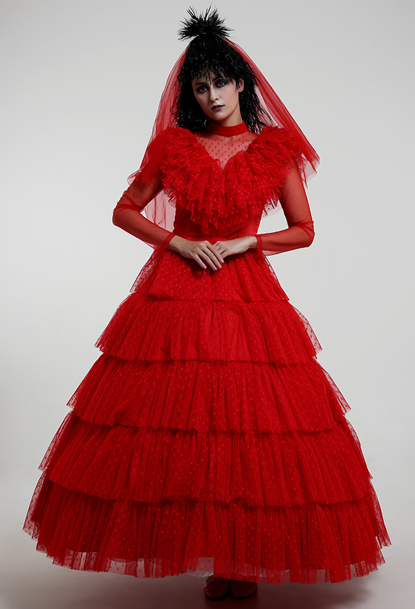 red wedding dress costume