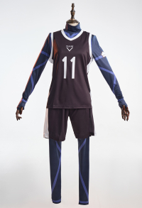 Blue Lock Seishiro Nagi Cosplay Costume Black Blue Stripe Football Uniform Sport Vest and Shorts Tracksuit Set