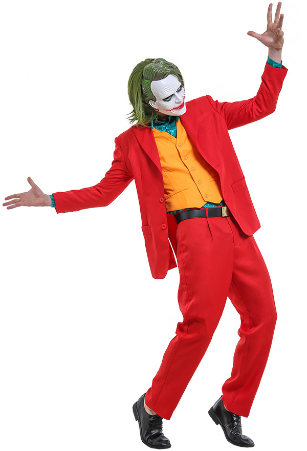 Adult Performance Uniform Joker Costume Suit Outfit Halloween Cosplay Costume