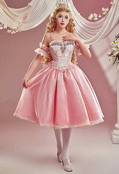 Barbara Princess Clara Cosplay Costume Dress with Tights and Crown
