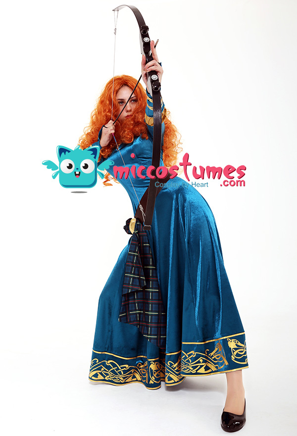 Exclusif Brave Costume de Cosplay Robe Princesse Mérida pour Adulte