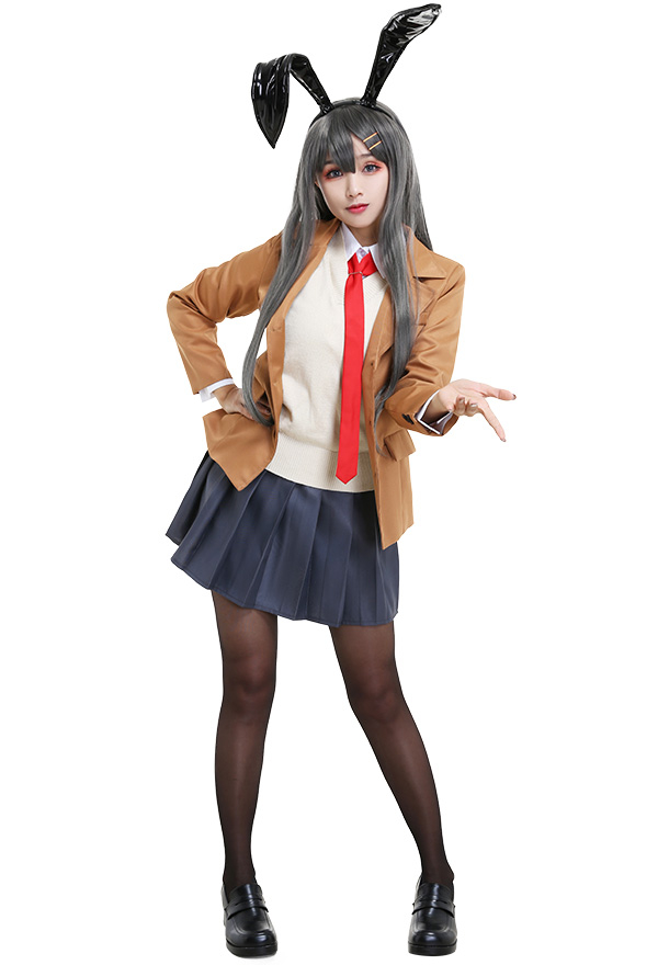 Rascal Does Not Dream of Bunny Girl Senpai Mai Sakurajima Schuluniform Cosplay Kostüm