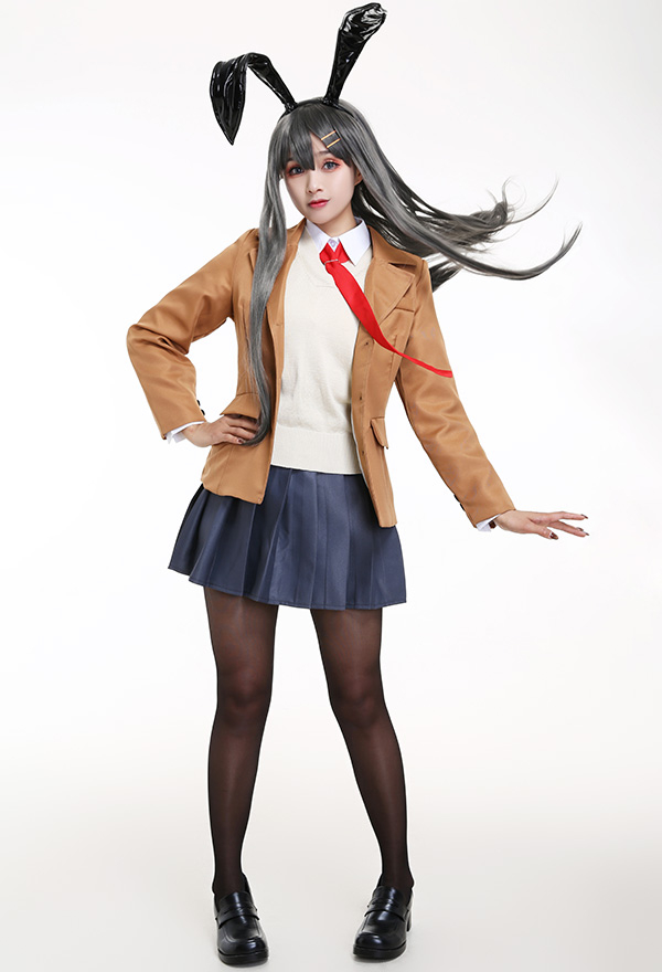 Seishun Buta Yarou wa Bunny Girl Senpai no Yume wo Minai Sakurajima Mai  School Uniform Cosplay Costume