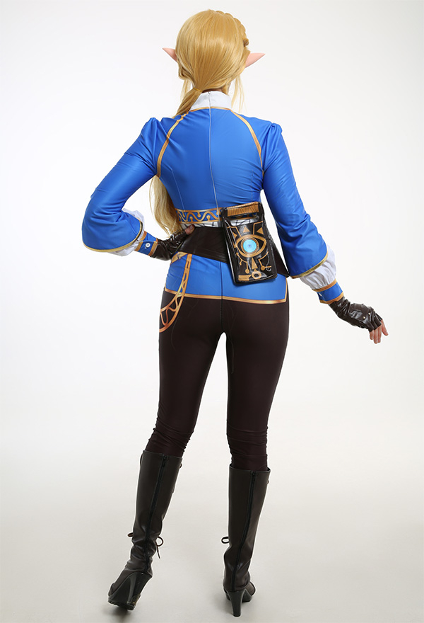 The Legend of Zelda Breath of the Wild Costume de Cosplay Princesa Zelda Conjunto con Cinturón y Guantes